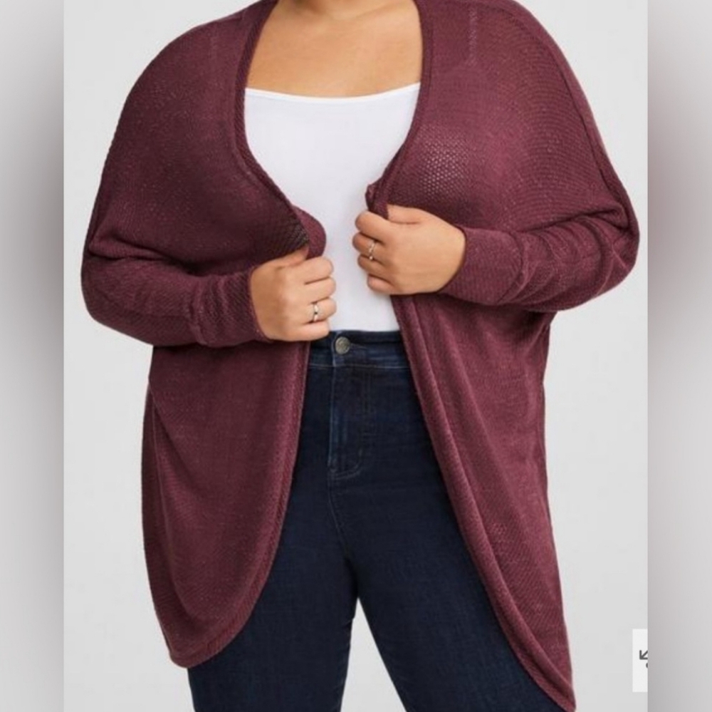 🏷️ Torrid Hacci Open Front Cocoon Cardigan Sassafras Size 2X